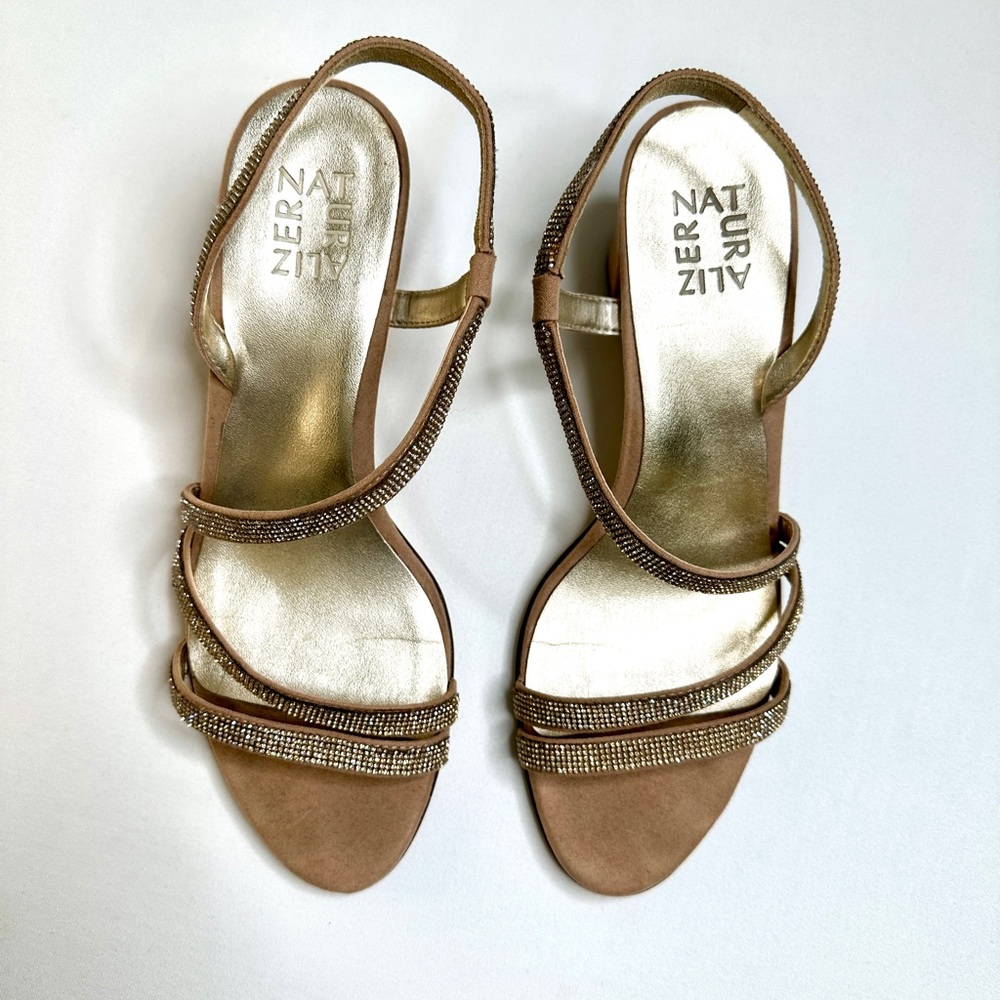 Naturalizer Vanessa2 Sandal Elegant Formal wedding Beige Strappy Heels Size 9.5